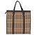 Borsa Tote Burberrys Nova Check in tela Beige Oro Auth bs36098 D'oro - vista 2