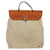 Hermès HERMES Herbag A Dos Backpack Canvas 2way Beige Silver Auth 189543 Argento  - vista 2
