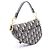 Borsa Saddle Christian Dior in blu navy e beige - vista 2