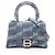 Borsa 2-Way Balenciaga HOURGLASS XS BB Monogram Blu