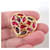 Broche Cœur Cristaux Vintage Yves Saint Laurent Rouge Violet Bijouterie dorée  - vue 3