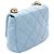Borsa a tracolla Chanel Matelassé in pelle di agnello Blu - vista 2