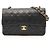 Chanel Matelassé Double Flap Schultertasche Schwarz