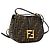 FENDI - Borsa a tracolla C'Mon PM in tela monogrammata e pelle liscia marrone - vista 2