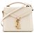SAINT LAURENT - Borsa a tracolla Cassandra mini Top Handle in pelle granulata beige