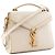 SAINT LAURENT - Borsa a tracolla Cassandra mini Top Handle in pelle granulata beige - vista 2