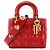 DIOR - Borsa a tracolla Lady Dior Small in pelle stropicciata rossa Rosso