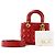 DIOR - Borsa a tracolla Lady Dior Small in pelle stropicciata rossa Rosso - vista 10