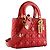 DIOR - Borsa a tracolla Lady Dior Small in pelle stropicciata rossa Rosso - vista 2