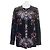Givenchy Camicia Nera in Cotone Trasparente Stampa Confetti Floreali Nero Multicolore