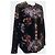 Givenchy Camicia Nera in Cotone Trasparente Stampa Confetti Floreali Nero Multicolore - vista 2