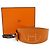 Hermès Hermes Evelyne Breiter Gürtel aus perforiertem orangefarbenem Leder Größe 90 - Ansicht 2