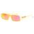 Jacquemus Gafas de sol naranjas rectangulares Amarillo