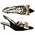 Gucci Slingback Pumps aus Lackleder Schwarz Golden