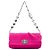 Borsa Miu Miu in nylon matelassé rosa con catena di cristalli