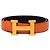 Cinturón Hermès Orange Box Calf Constance H reversible Naranja