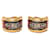 Boucles d'oreilles clips en émail cloisonné plaqué or Hermès Gold Doré  - vue 1