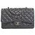 Chanel Gray Jumbo Classic Striped Patent Double Flap Marrone