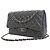 Chanel Gray Jumbo Classic Striped Patent Double Flap Marrone - vista 3