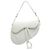 Borsa Saddle in pelle di vitello granulata bianca Dior Bianco