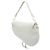 Borsa Saddle in pelle di vitello granulata bianca Dior Bianco - vista 2
