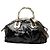 Borsa Gucci Black Coated Canvas Bamboo Dialux Pop Nero