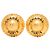 Orecchini a clip Chanel Gold CC placcati oro con logo rotondo D'oro