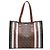 Burberry Brown TB Monogram E Canvas Stripe Book Tote Marrone