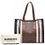 Burberry Brown TB Monogram E Canvas Stripe Book Tote Marrone - vista 8