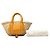 Borsa Chloé Marcie Mini in rafia beige Senape - vista 7
