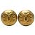 Orecchini Chanel Gold CC placcati oro tondi con clip D'oro