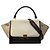 Céline Borsa Celine Black Medium Tricolor in Calfskin e Canvas Trapeze Nero