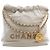 Chanel White Mini Shiny Calfskin 22 Hobo Bianco