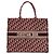 Dior Red Large Oblique Bestickte Canvas Book Tote Rot Bordeaux
