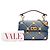 Borsa Valentino Blue Medium Denim Roman Stud - vista 7
