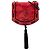 Borsa a tracolla Saint Laurent Red Suede Monogram Fetish Tassel Rosso