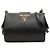 Borsa a tracolla Prada Black Saffiano and City Calf Light Frame Nero