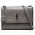 Bolsa transversal Saint Laurent Monogram Sunset em couro cinza com relevo de crocodilo Large Marrom