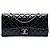 Wallet On Chain Portafoglio con Catena Chanel Black CC Quilted Patent East West Nero