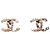 Orecchini Chanel Gold CC placcati oro perle finte e strass con chiusura a perno D'oro