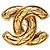 Broche Chanel Gold CC acolchado chapado en oro Dorado