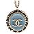 Chanel Coco Mark Gliederkette Schwarz Blau
