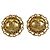 Chanel Vintage Coco Mark vergoldete Perlenohrringe Golden
