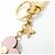 Portachiavi Louis Vuitton Monogram O'Elder Blooming Flower BB Rosa D'oro - vista 4