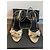 Saint Laurent Anouk Sandali con tacco in pelle effetto serpente dorata D'oro - vista 2