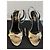Saint Laurent Anouk Sandali con tacco in pelle effetto serpente dorata D'oro - vista 4