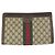 Bolso de mano de lona GG Supreme y cuero Gucci Castaño Beige