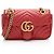 Borsa Gucci Matelasse Leather GG Marmont Small Flap Rosso