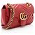 Borsa Gucci Matelasse Leather GG Marmont Small Flap Rosso - vista 2