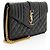 Cartera con cadena Monogram Matelassé Grain de Poudre Mixta Saint Laurent Negro - vista 2